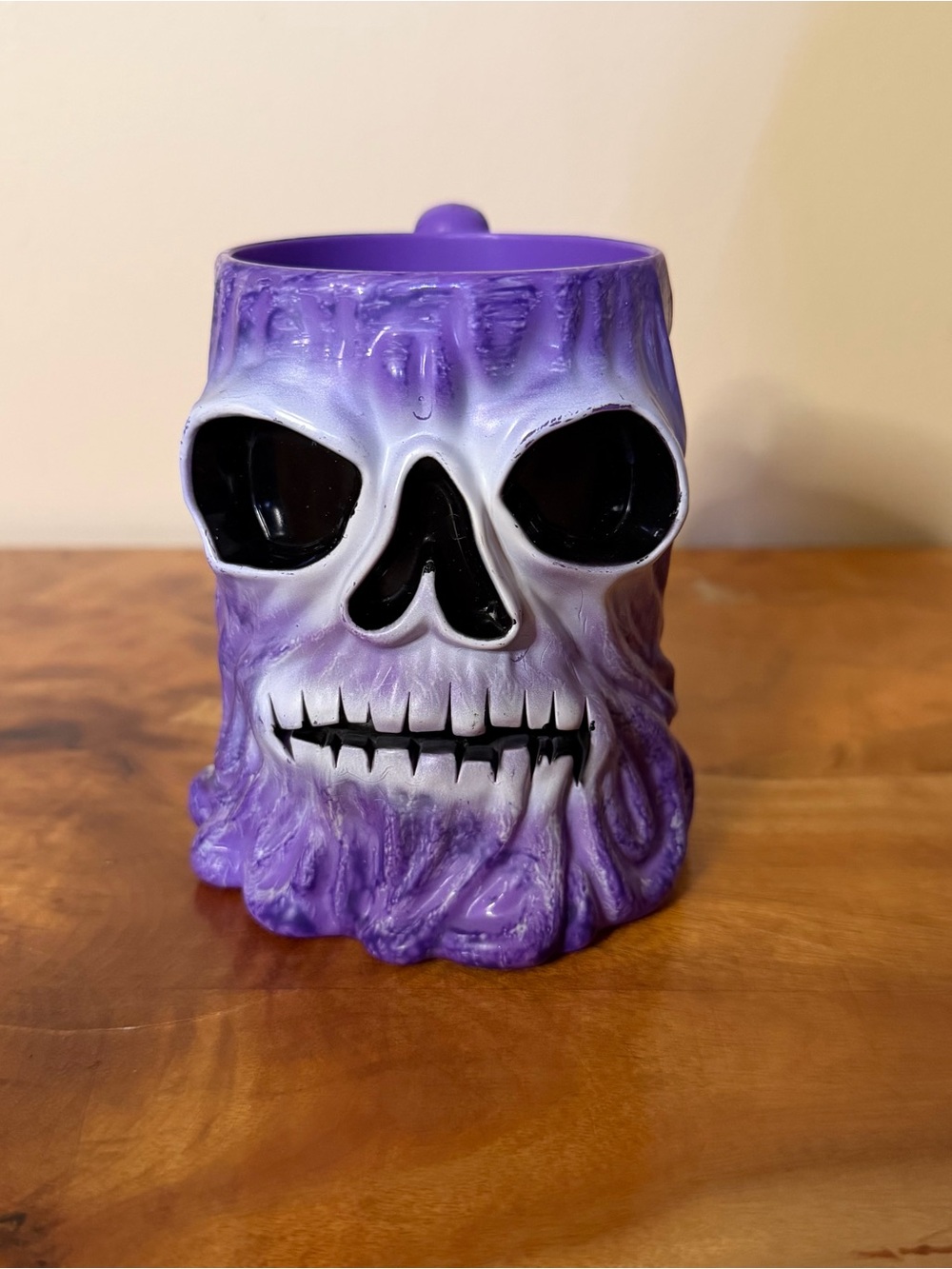 Vintage Monster Jam GRAVE DIGGER Purple Skull Mug Cup Plastic